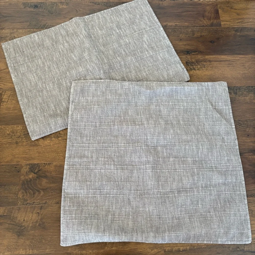 Restoration Hardware Sloane Gray Textured Quilted Cotton Shams Euro & Standard